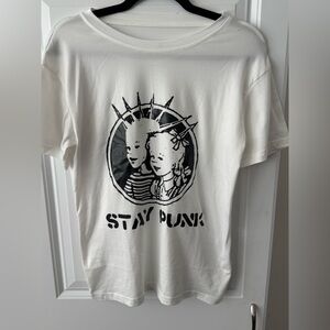 Stay Punk Kids Graphic T-Shirt - White